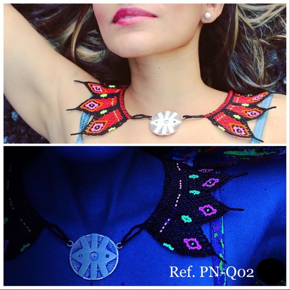 Peacock Neon Necklace (Red) Ref. PN- Q01 - Picture 3 of 4